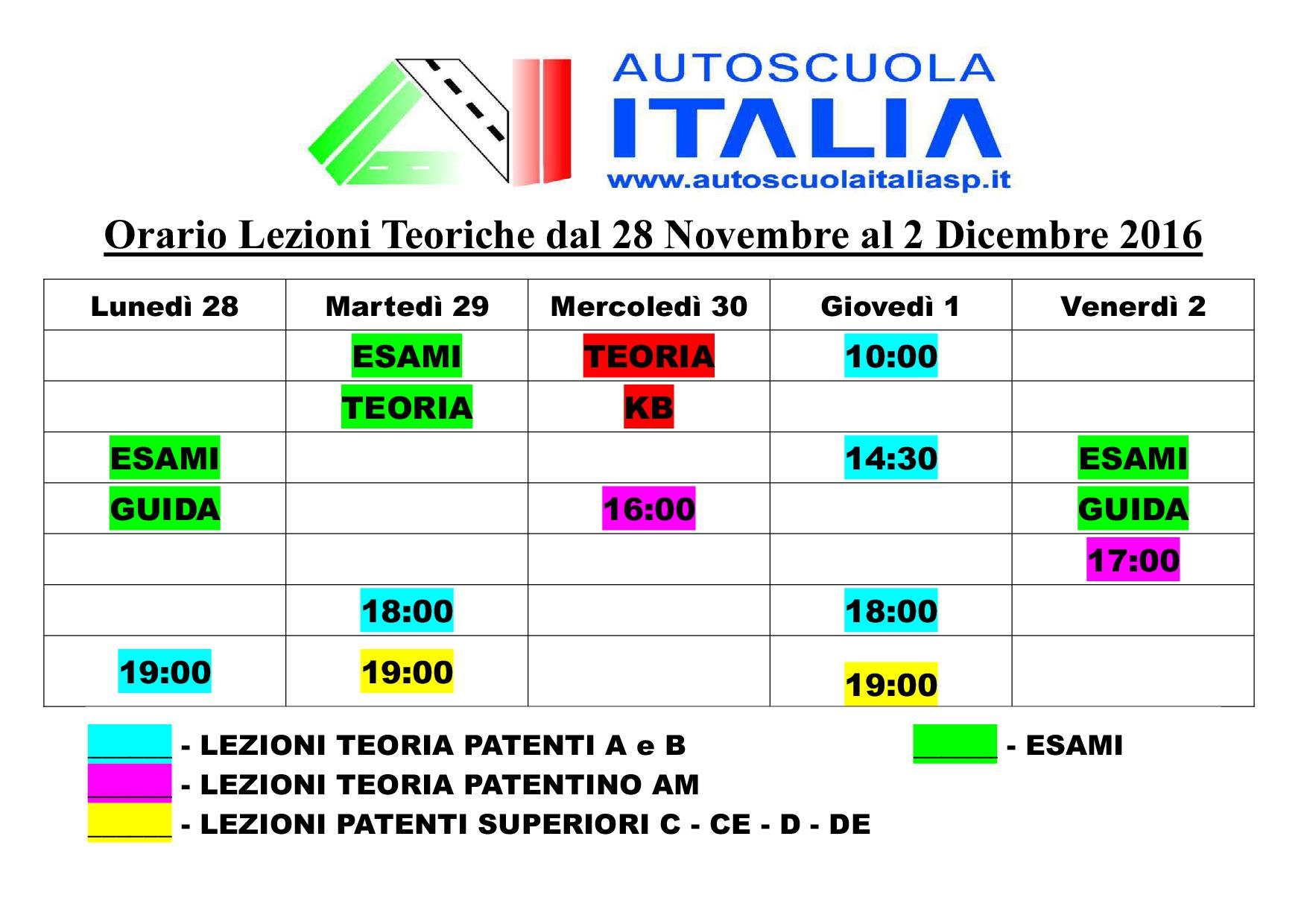 Autoscuola Italia - Orari